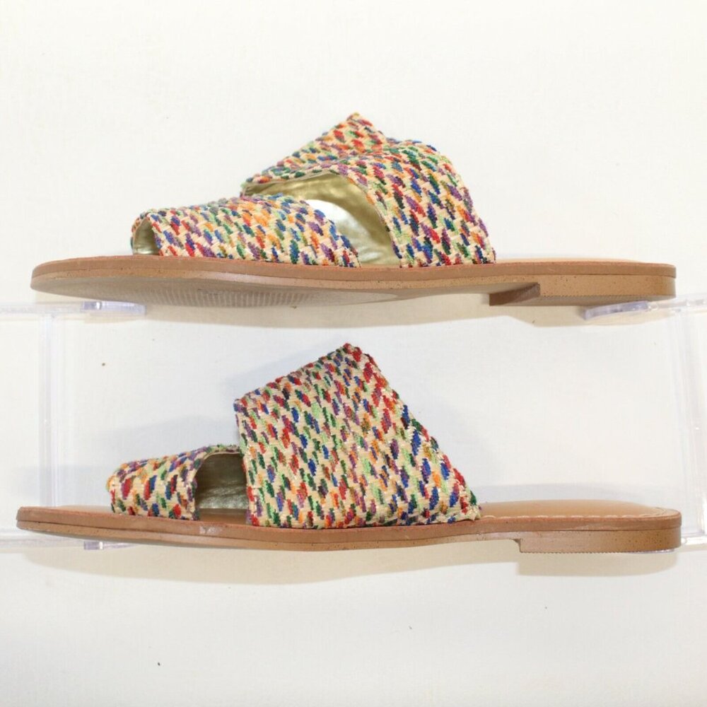 Carlos Santana Womens Sz 7M Holly Rainbow Multicolored Flat Slides Sandals - Picture 6 of 11